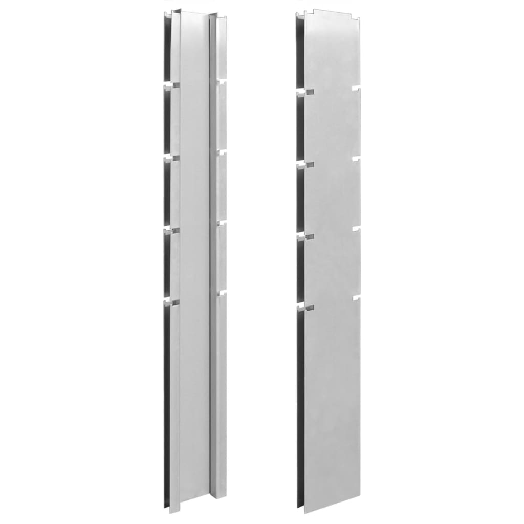 VidaXL Hegnspæle 10 stk 140 cm galvaniseret stål sølvfarvet