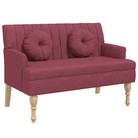 Vidaxl bankje met kussens 113x64,5x75,5 cm stof wijnrood