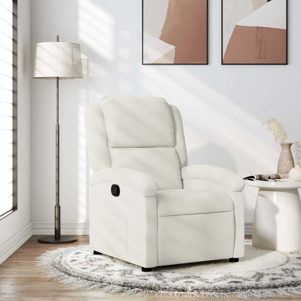 Vidaxl relaxfauteuil crème fluweel