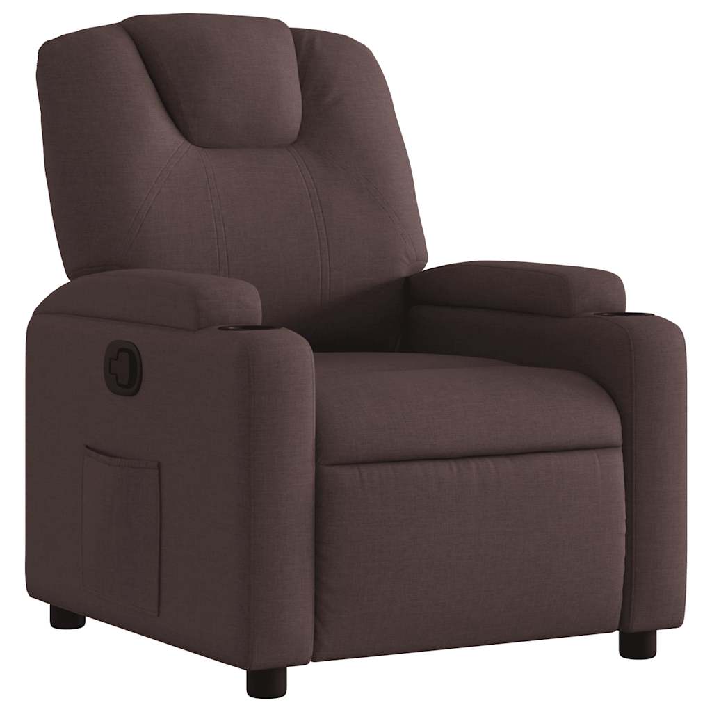 Vidaxl fauteuil verstelbaar stof donkerbruin