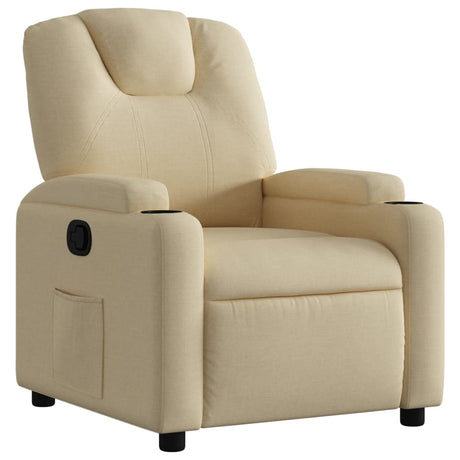 Vidaxl fauteuil verstelbaar stof crèmekleurig