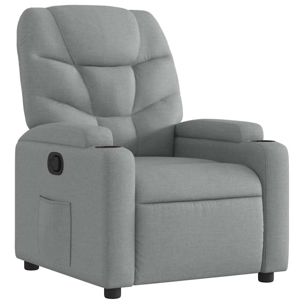 Vidaxl fauteuil verstelbaar stof lichtgrijs