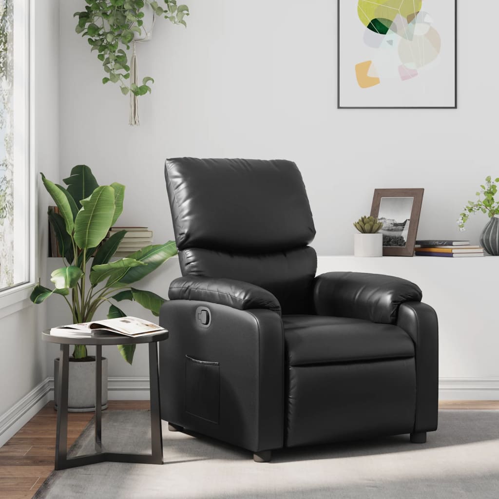 Vidaxl fauteuil verstelbaar kunstleer zwart