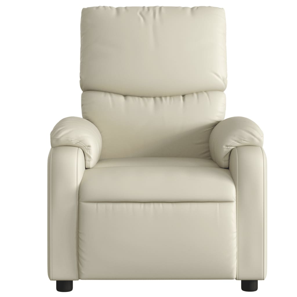 Vidaxl fauteuil verstelbaar kunstleer crèmekleurig