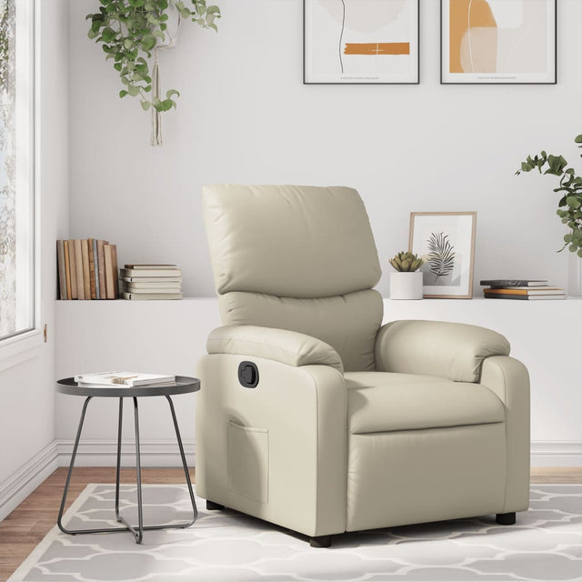 Vidaxl fauteuil verstelbaar kunstleer crèmekleurig