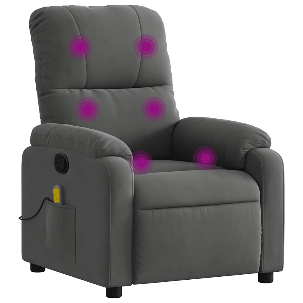 Vidaxl massagestoel microvezelstof donkergrijs