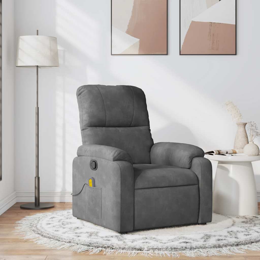 Vidaxl massagestoel microvezelstof donkergrijs