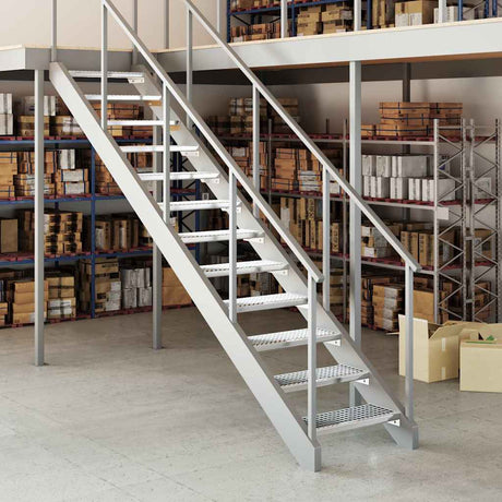 Vidaxxl trappetrinsgitter 60x24x7 cm galvaniseret stål