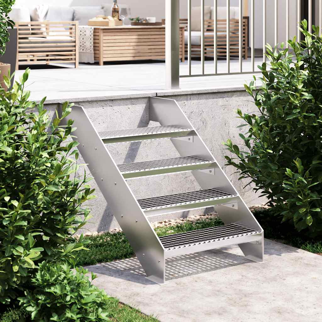 Vidaxxl trappetrinsgitter 60x24x7 cm galvaniseret stål