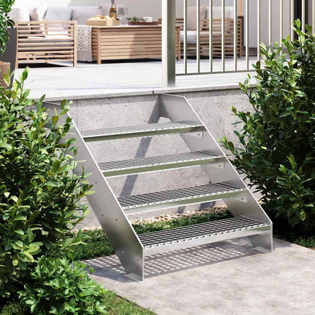 Vidaxl trin trinnet 80x24x7 cm galvaniseret stål