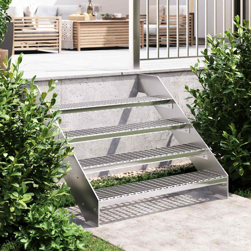 Vidaxl trin trinnet 100x24x7 cm galvaniseret stål
