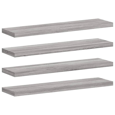 Vidaxl wandschappen 4 st 40x10x1,5 cm bewerkt hout grijs sonoma eiken