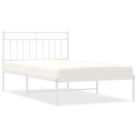Vidaxl bedframe met hoofdbord metaal wit 100x200 cm