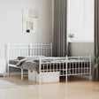 Vidaxl bedframe met hoofd- en voeteneinde metaal wit 140x190 cm