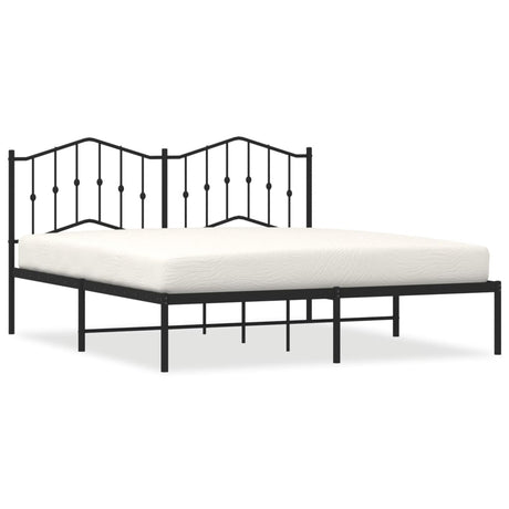 Vidaxl bedframe met hoofdbord metaal zwart 180x200 cm