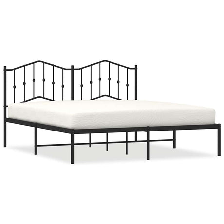 Vidaxl bedframe met hoofdbord metaal zwart 183x213 cm