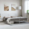 Vidaxl bedframe met hoofd- en voeteneinde metaal wit 183x213 cm