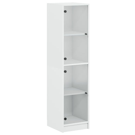 Vidaxl hoge kast met glazen deuren 35x37x142 cm wit