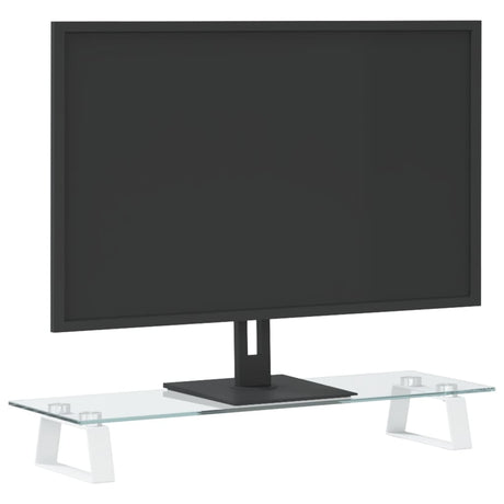 VidaXL skærmstativ 60x20x8 cm hærdet glas og metal hvid