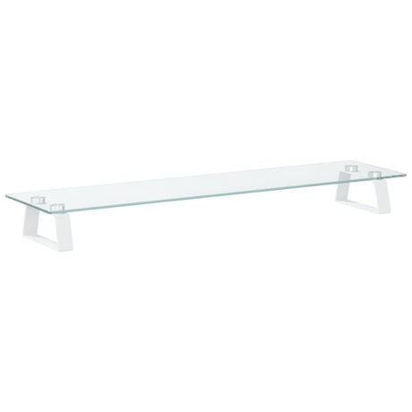 Vidaxxl skærmstativ 80x20x8 cm hærdet glas og metal hvid