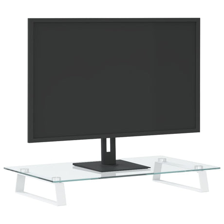 VidaXL skærmstativ 60x35x8 cm hærdet glas og metal hvid