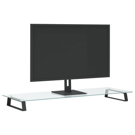 VidaXL skærmstativ 100x35x8 cm hærdet glas og metal sort