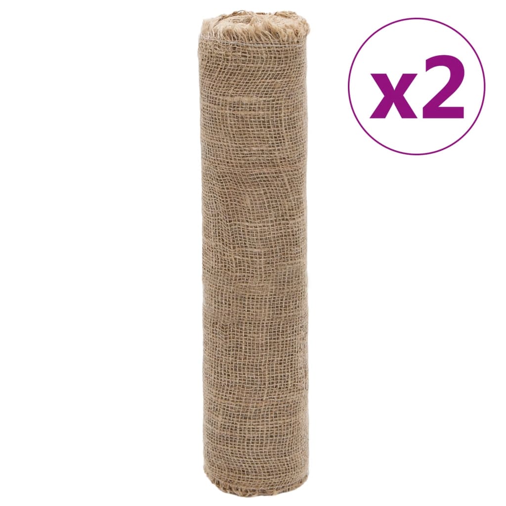 VidaXL jute ruller 2 stk 200 g m² 0,5x50 m 100% jute