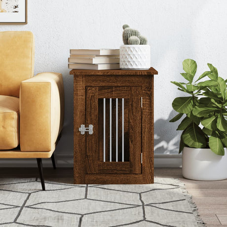 Vidaxxl hundekasse 45x62x59 cm konstrueret træ, brun eg farve