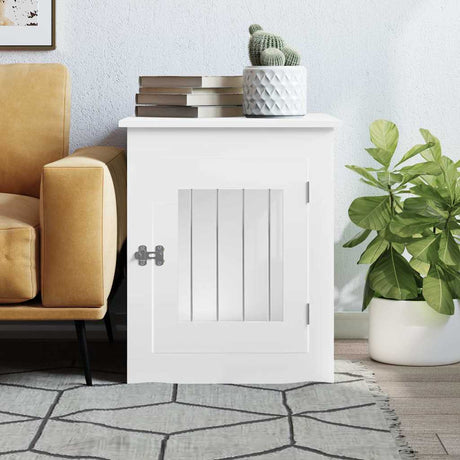 Vidaxxl hundekasse 55x75x65 cm hvid konstrueret træ