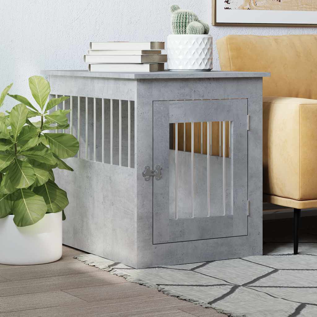 Vidaxxl hundekasse 55x75x65 cm konstrueret træ betongrå