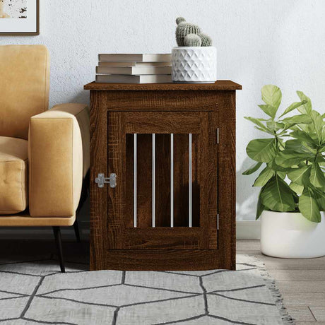 Vidaxxl hundekasse 55x75x65 cm konstrueret træ, brun eg farve