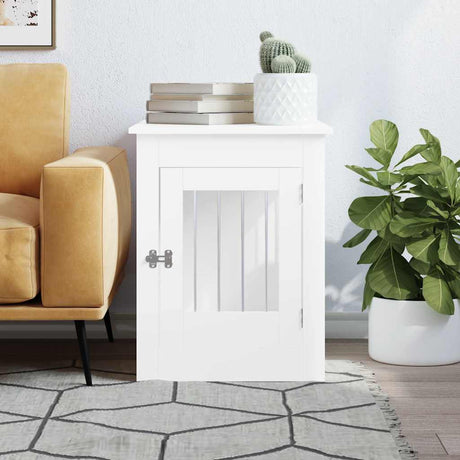 Vidaxxl hundekasse 55x80x68 cm hvid konstrueret træ