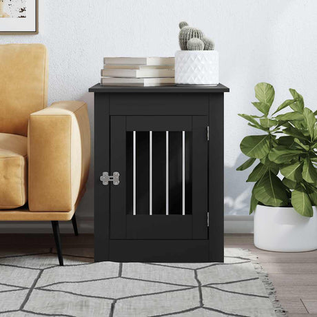 Vidaxl hundekasse 55 x 80 x 68 cm forarbejdet træ sort