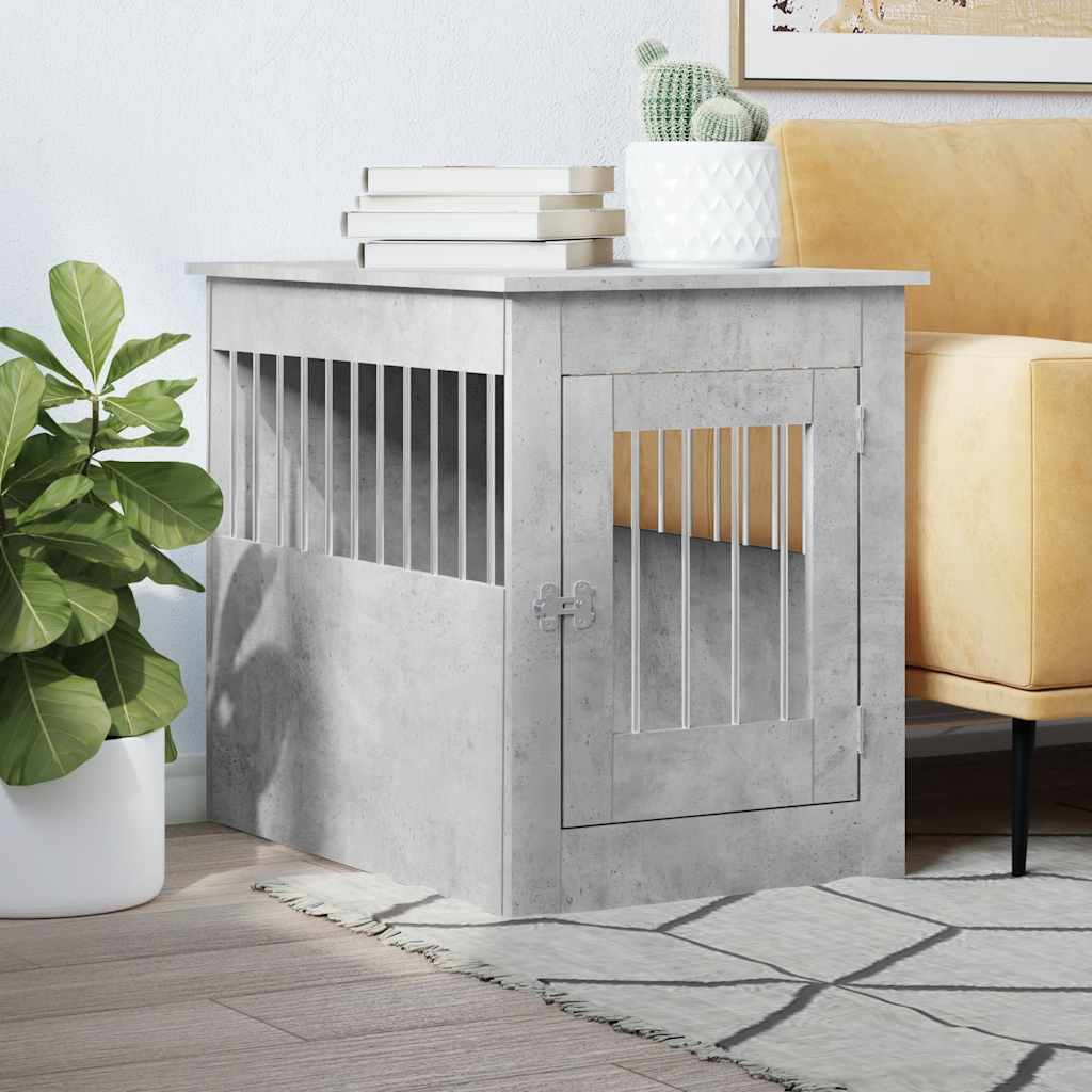 Vidaxl hundekasse 55 x 80 x 68 cm konstrueret træ betongrå