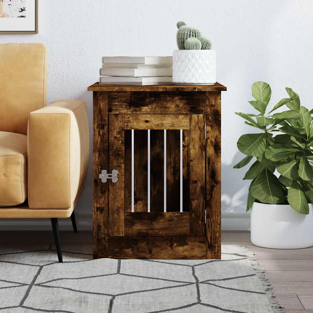 Vidaxxl hundekasse 55 x 80 x 68 cm forarbejdet træ, røget eg