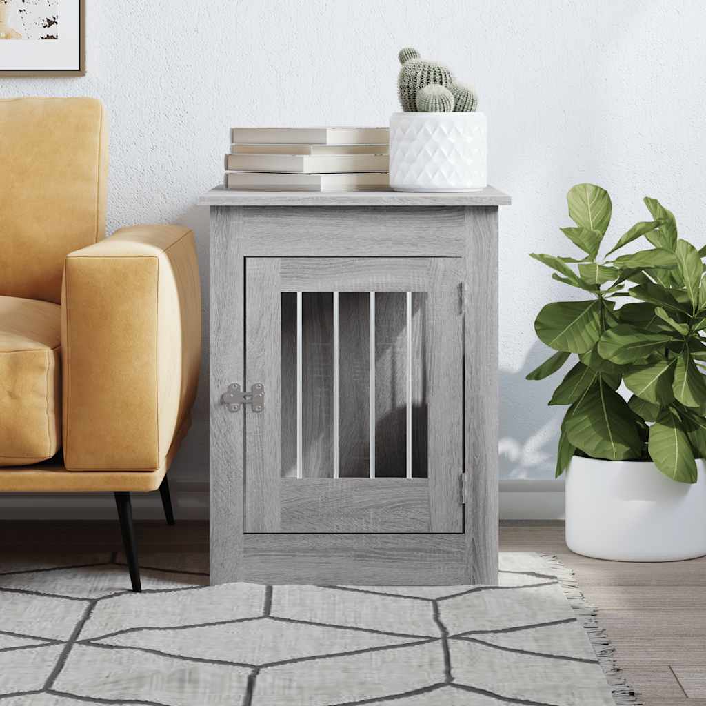 Vidaxl hundekasse 55 x 80 x 68 cm udformet trægrå sonoma