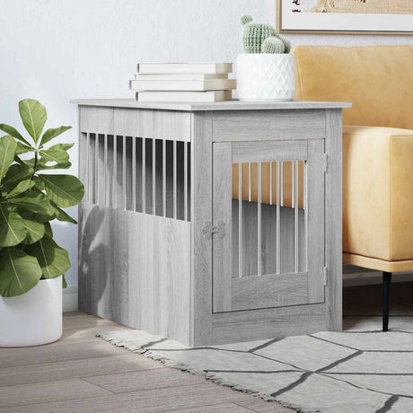 Vidaxl hundekasse 55 x 80 x 68 cm udformet trægrå sonoma