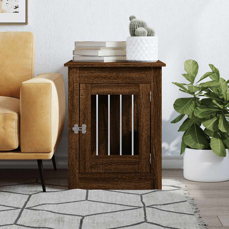 Vidaxxl hundekasse 55 x 80 x 68 cm forarbejdet træ brun eg farve