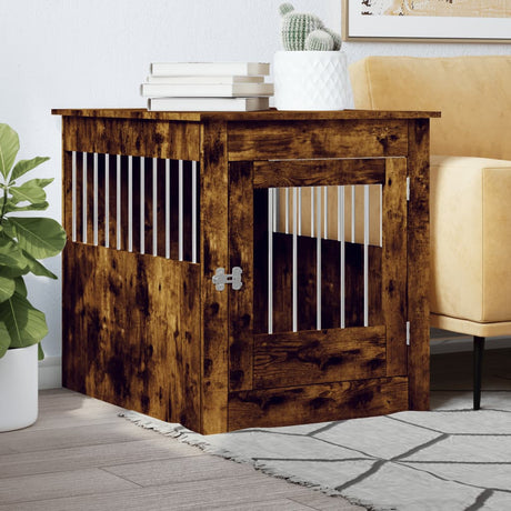 Vidaxxl hundekasse 64,5x80x71 cm forarbejdet træ, røget eg