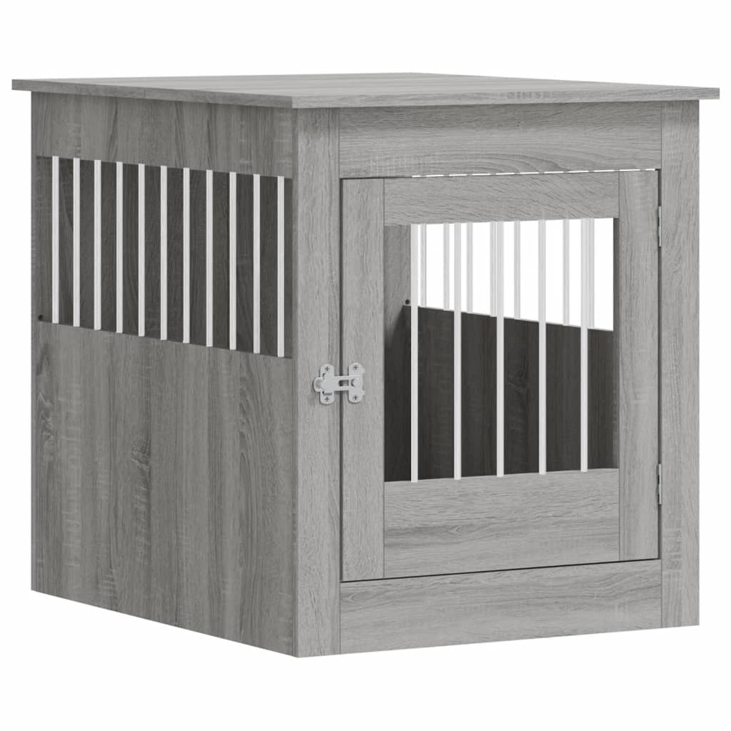 Vidaxxl hundekasse 64,5x80x71 cm forarbejdet trægrå sonoma