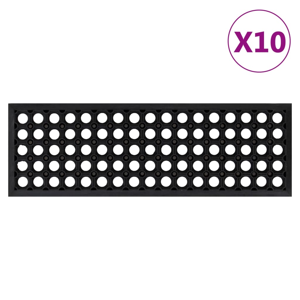 Vidaxx trappemåtter 10 stk 25x75 cm gummi