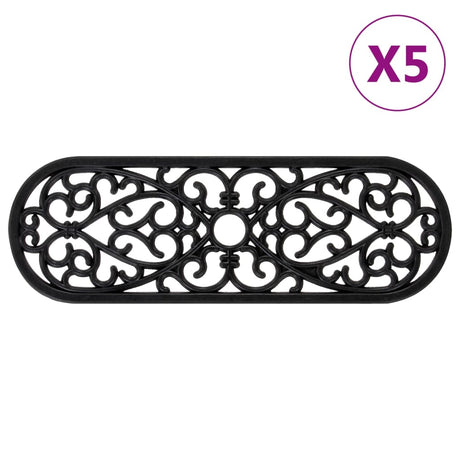 Vidaxl Stair Mats 5 St 25x75 cm gummi