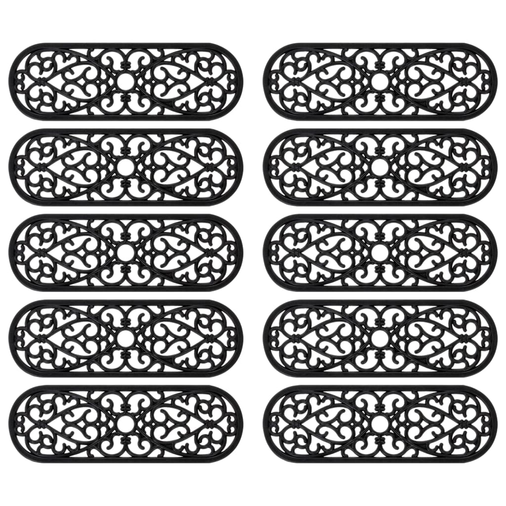 Vidaxl Stair Mats 10 St 25x75 cm gummi