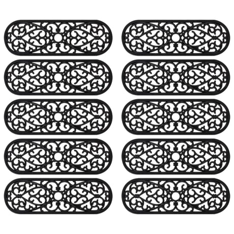 Vidaxl Stair Mats 10 St 25x75 cm gummi