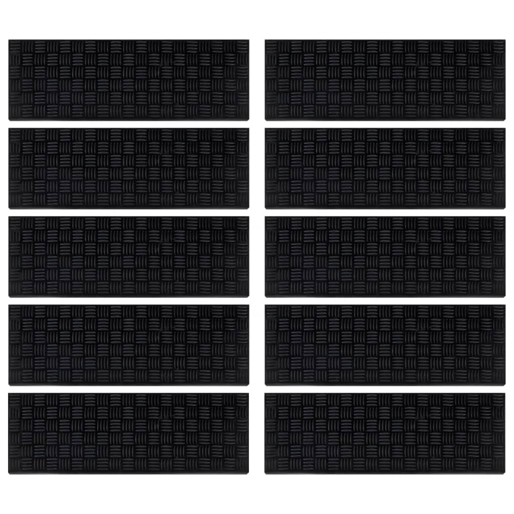Vidaxl Stair Mats 10 St 25x75 cm gummi
