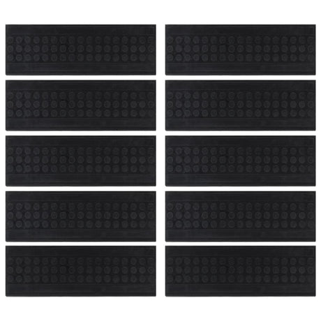 Vidaxl Stair Mats 10 St 25x75 cm gummi