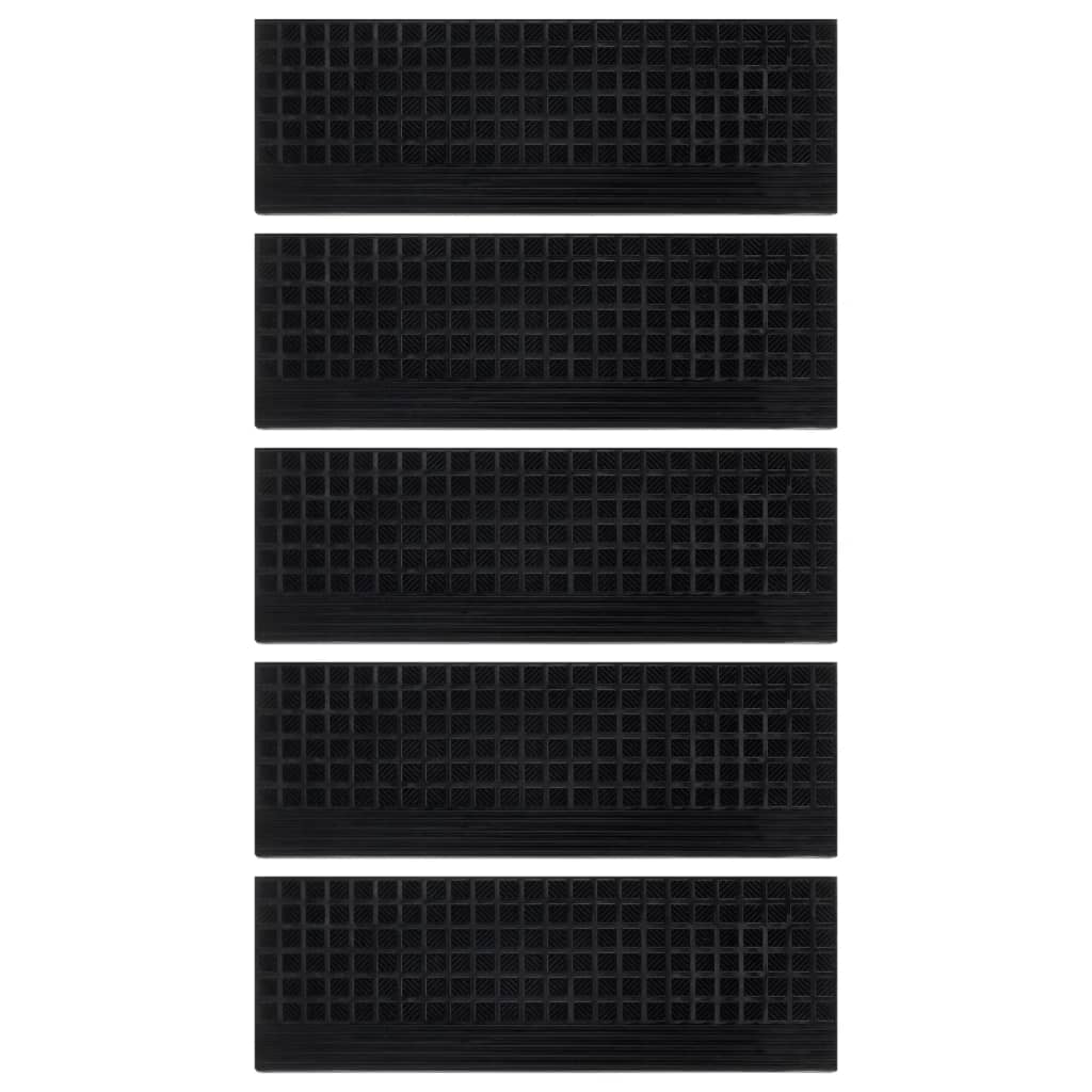 Vidaxl Stair Mats 5 St 25x75 cm gummi
