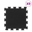 Vidaxl gummifliser 9 st 16 mm 30x30 cm sort