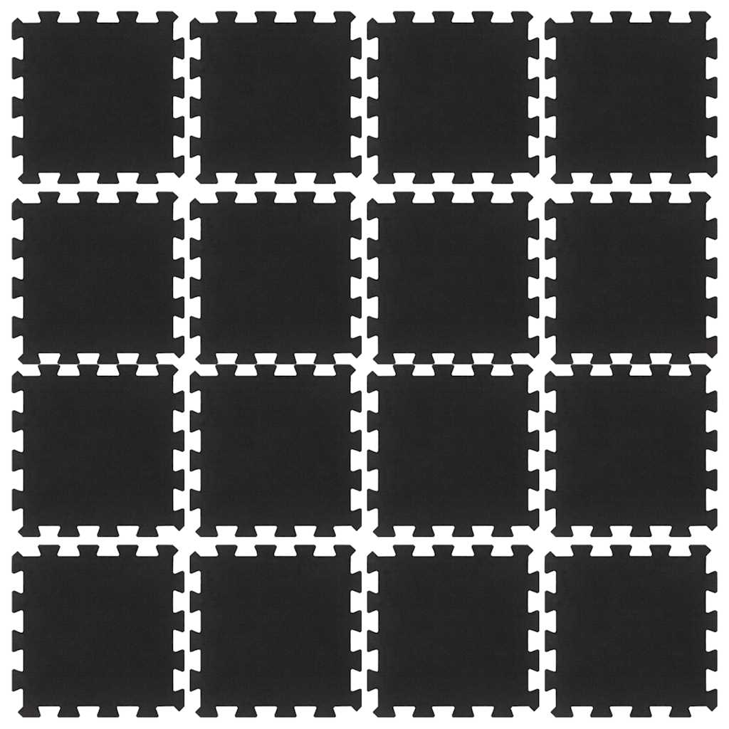 Vidaxxl gummifliser 16 stk 16 mm 30x30 cm sort