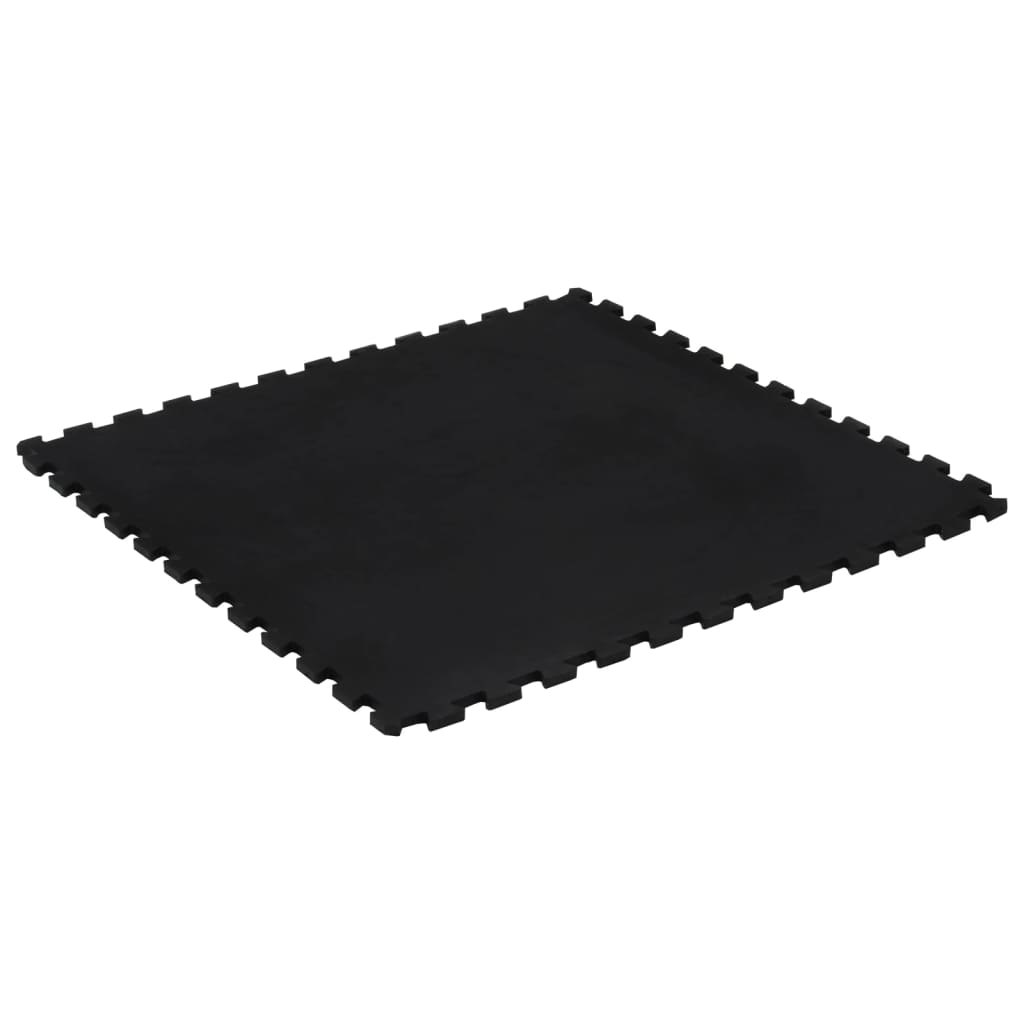 Vidaxxl gummiflise 12 mm 100x100 cm sort